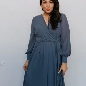 Lydia Maxi Dress, Slate Blue